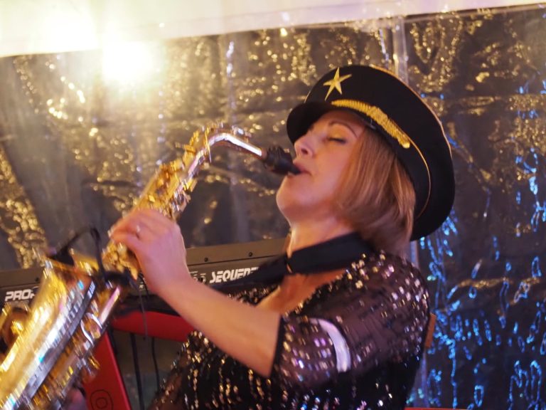 lady playing saxophone